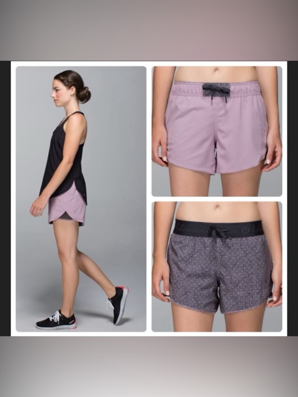 Lululemon Athletica Go The Distance reversible shorts in size 6